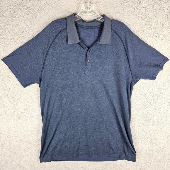 Lululemon Polo Shirt Mens XL Short Sleeve Metal Vent Tech Stretch Wicking - Picture 1 of 9